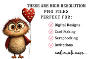 Whimsical Valentine Owl Clipart, an Illustration by OK Design (Thumbnail 3 of 6)