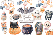 Cute Halloween Clipart, a Decorative Illustration by MockupWizard (Thumbnail 1 of 4)