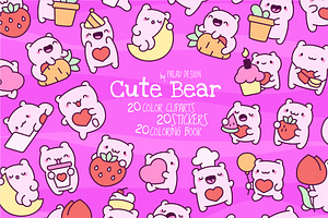 Bear Love Characters, an Animal Illustration by Palau