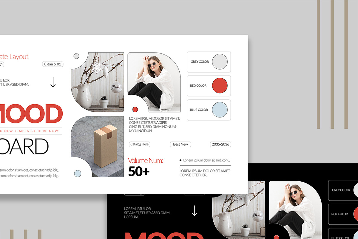 Creative Mood Board Template Layout, a Presentation Template by Neon Studio (Photo 2 of 2)