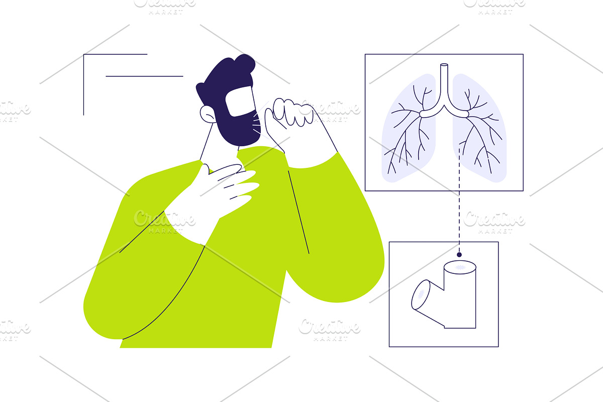 Bronchitis symptoms abstract concept, a Healthcare Illustration by Visual Generation