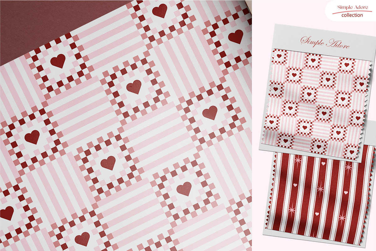 Simple Adore - Seamless Patterns, a Pattern Graphic by InaCorart (Photo 3 of 9)