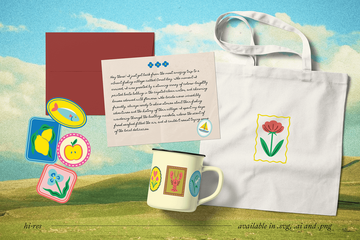 Tiny Colorful Stamp Illustrations, a Decorative Illustration by Eldorado Design Co. (Photo 2 of 8)