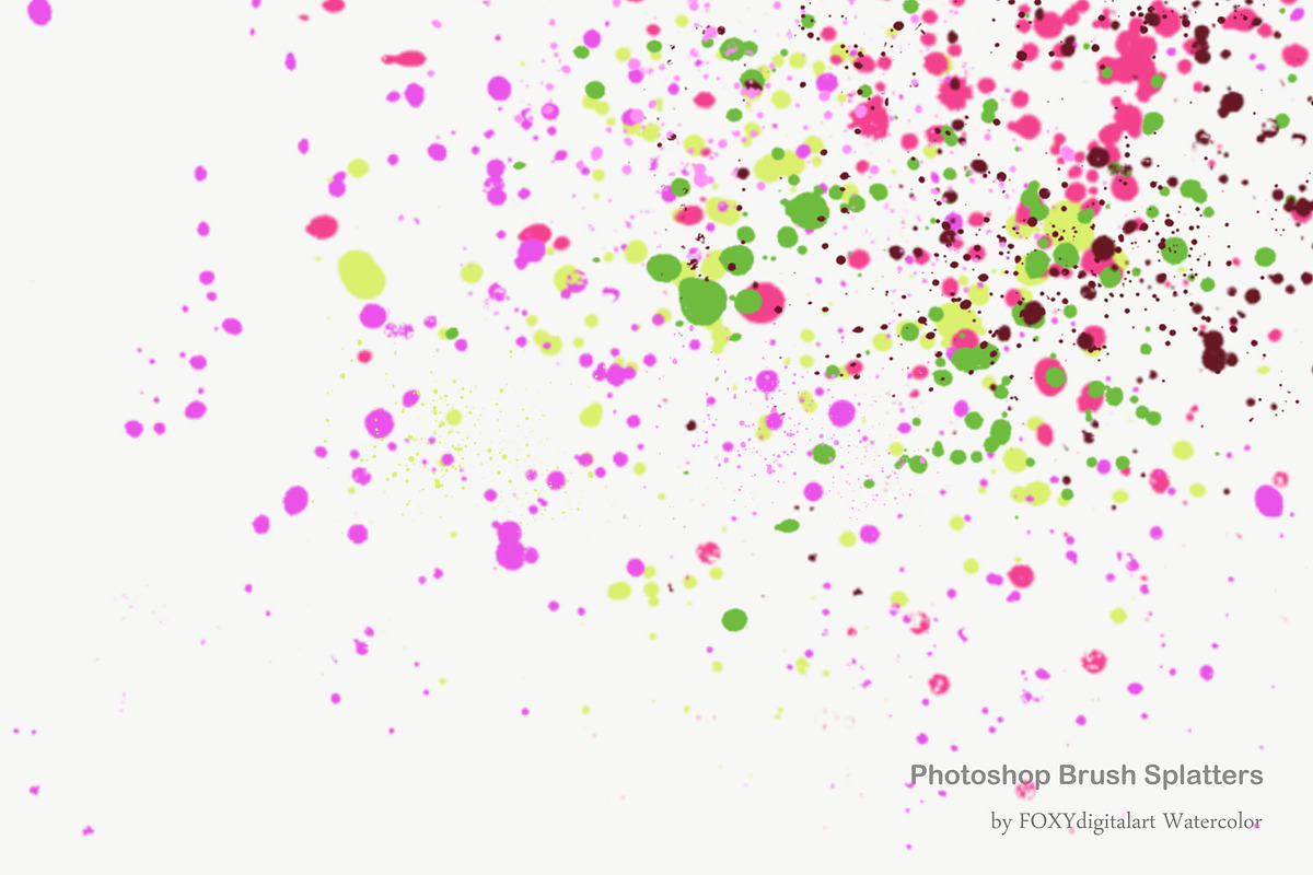 Grunge paint splatter brush set, a Brush Add-On by FOXYdigitalart (Photo 8 of 8)