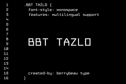 BBT Tazlo - Clean Monospaced Font, a Sans Serif Font by Berrybeau Type