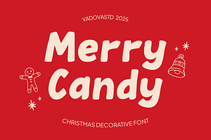Merry Candy Christmas Font, a Handwritten Font by Vadovastd