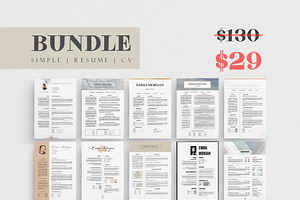 Simple Resume BUNDLE Template M