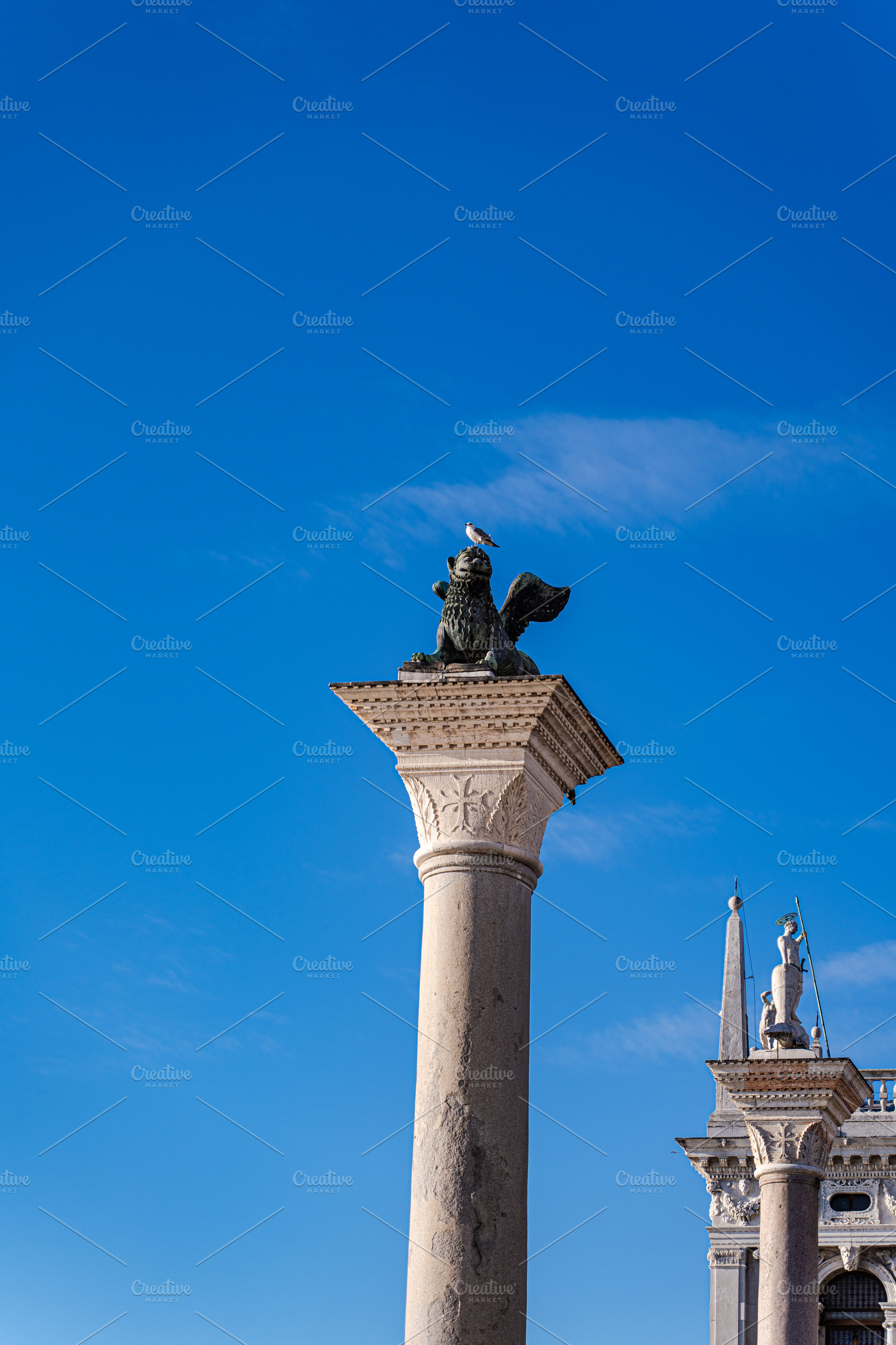 Statue of lion with wings symbol of Venetian Republic, an Architecture Photo by Anna Bogush