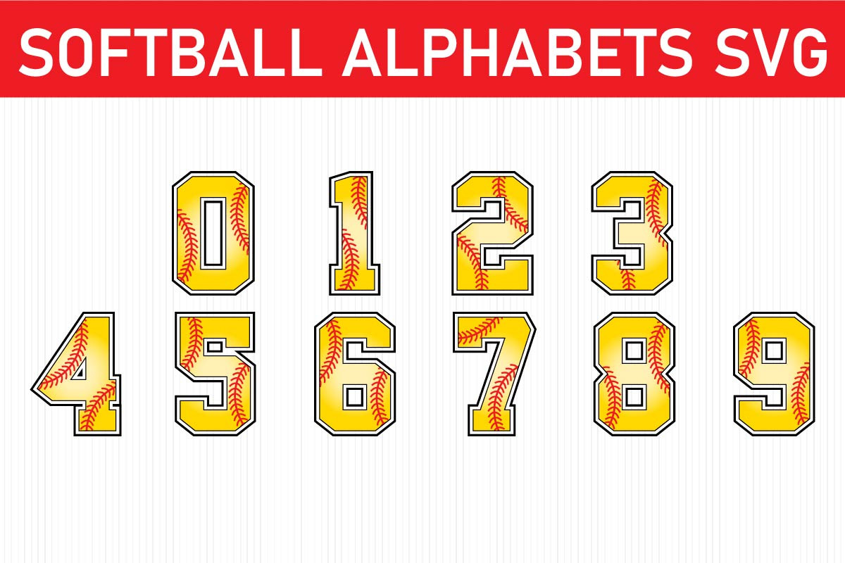 Softball Letters and Numbers Svg PNG, an Object Graphic by Digi_Design_World (Photo 2 of 2)