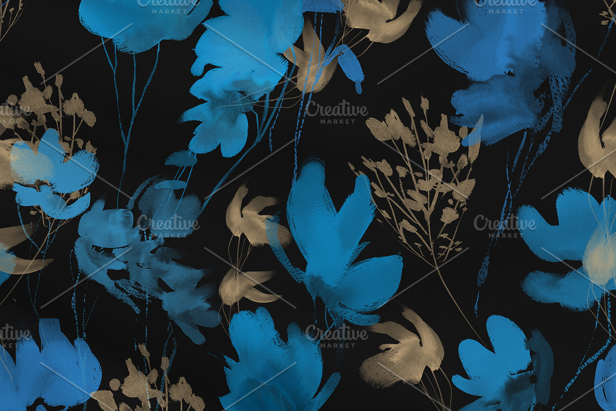 Watercolor Floral Pattern, a Pattern Graphic by MartinShop (Photo 2 of 10)