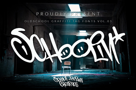 Schoolin - Graffiti Fonts, a Blackletter Font by SemutHitam Creative