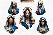 Holy virgin Mary clipart set, a Person Illustration by ThatsDesignArt (Thumbnail 6 of 10)