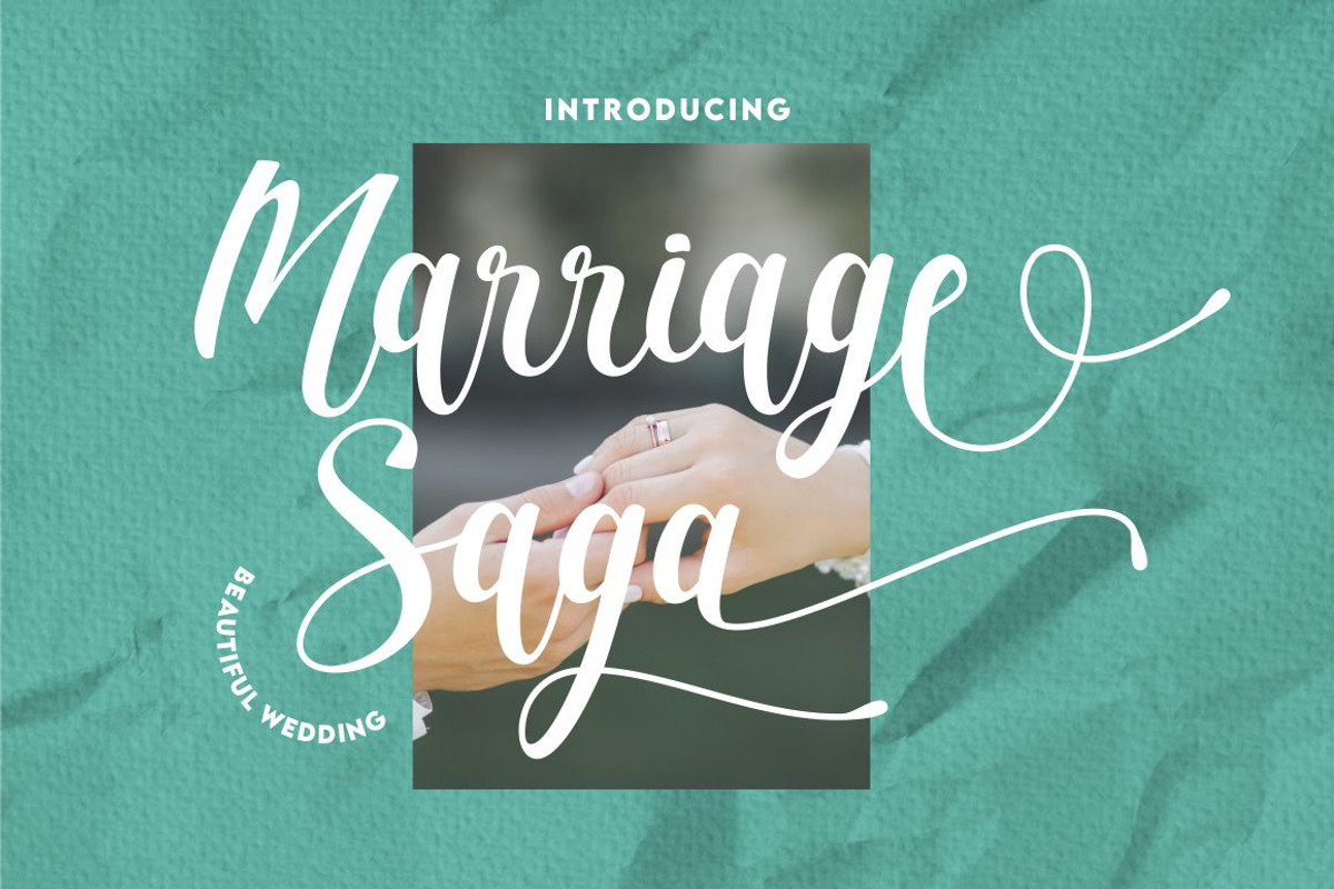 Marriage Saga - Beautiful Wedding, a Script Font by PutraCetol Studio (Photo 1 of 11)