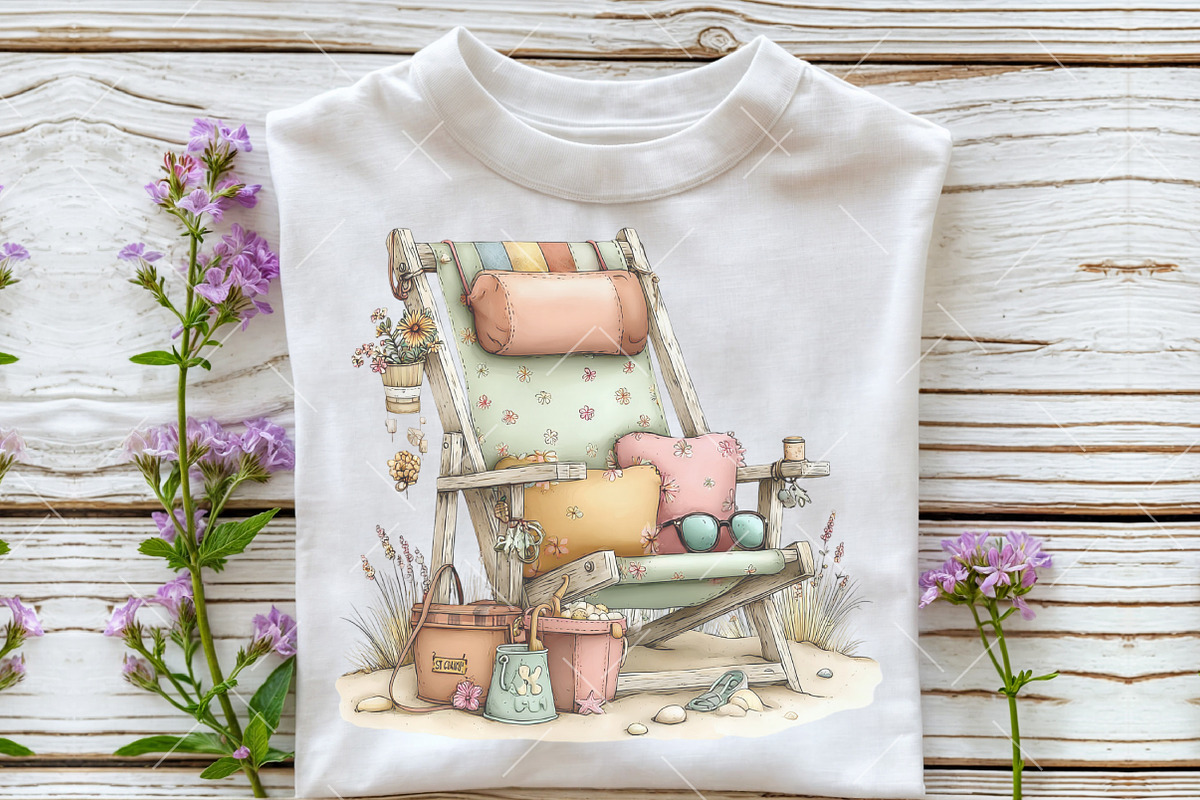 Whimsical Summer Beach Chair Clipart, an Illustration by OK Design (Photo 4 of 6)