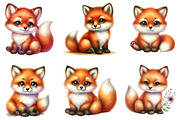 Cute Kawaii Kit Fox Clipart, an Illustration by DreamArtGraphic (Thumbnail 3 of 4)