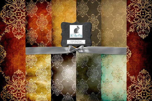 Vintage Damask Background Patterns preview 5