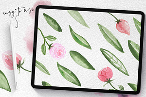 Procreate Watercolor Flowers Stamps