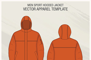 Men Sport Hooded Jacket Fashion Flat