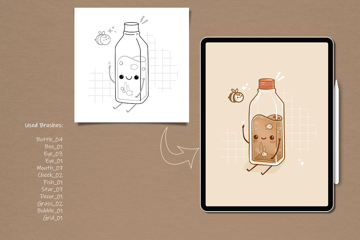 Photoshop Sketch Kawaii Stamp Brush, a Brush Add-On by MISTstudioDesign (Photo 7 of 10)