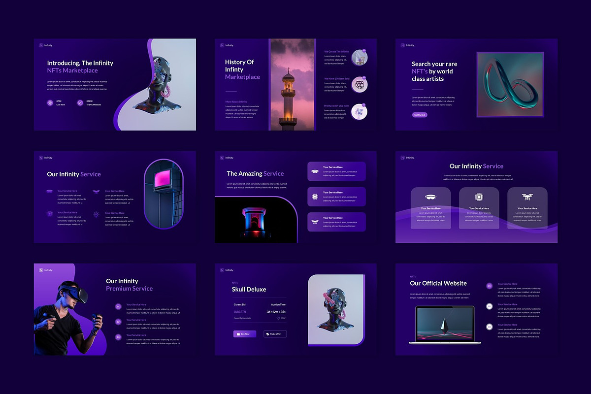 NFT Digital Marketplace PowerPoint, a Presentation Template by BumbleGraph Studio (Photo 3 of 5)