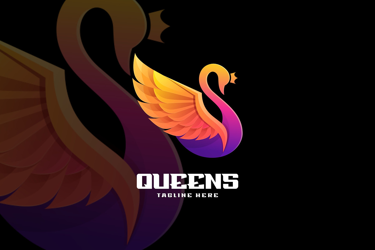 Queen Swan Gradient Colorful Style., a Branding & Logo Template by ModalTampang