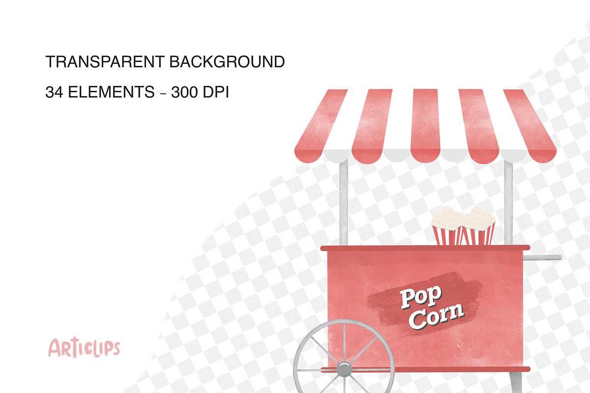 Circus Watercolor Clipart PNG, a Decorative Illustration by Articlips (Photo 2 of 4)