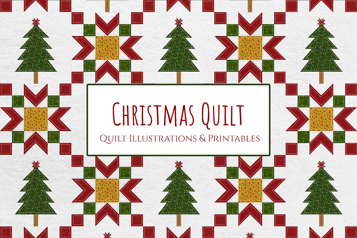 Christmas Quilt Illustrations, a Decorative Illustration by Maggie Stilwell Design (Photo 1 of 9)