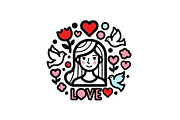 Cute Love Girl Silhouette Bundle, an Illustration by Designs_River (Thumbnail 10 of 53)