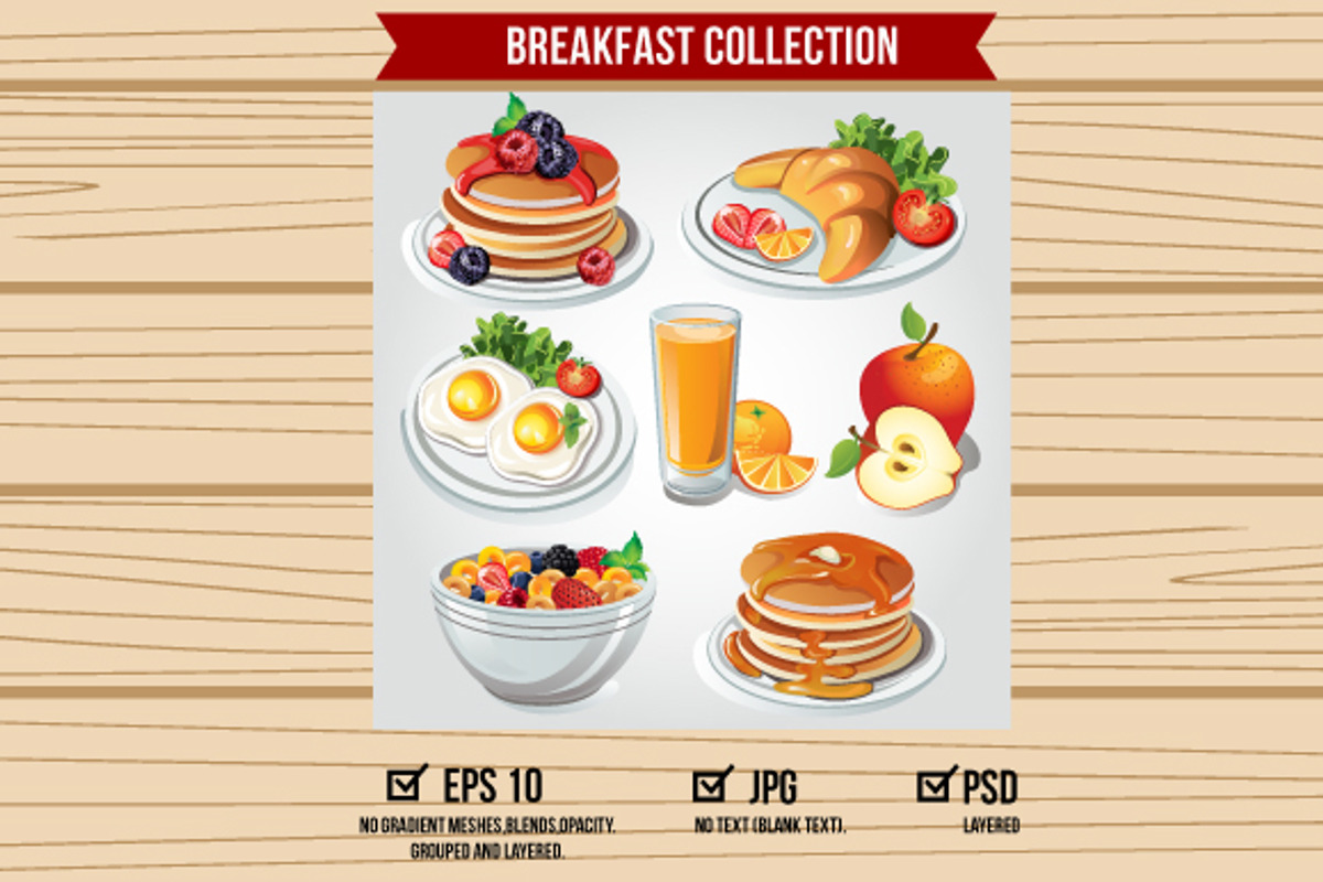 Breakfast Item Set, an Icon by Propylparaben