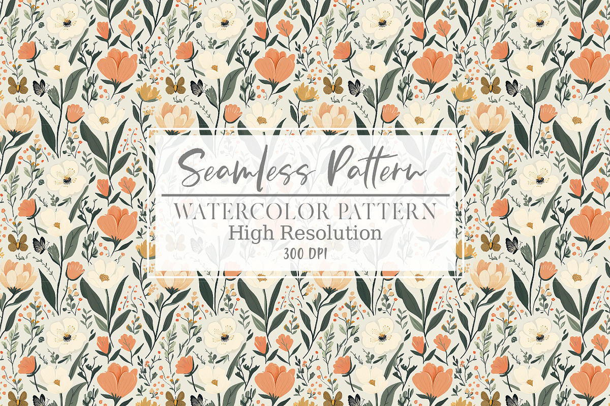 Floral Seamless Pattern, a Seasonal Illustration by Layerology (Photo 1 of 3)