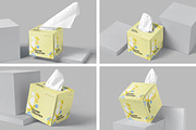 Square Tissue Box Mockups, a Packaging Mockup by DesignNeutrons (Thumbnail 2 of 6)