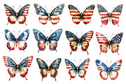 American Flag Butterfly Clipart, an Illustration by Dream Creation (Thumbnail 3 of 4)