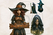 Dark Fantasy Halloween witches, a Seasonal Illustration by ThatsDesignArt (Thumbnail 4 of 17)
