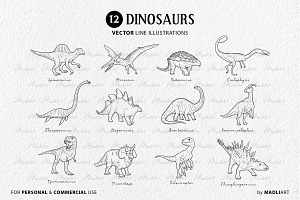 Dinosaur Vector Clipart Bundle