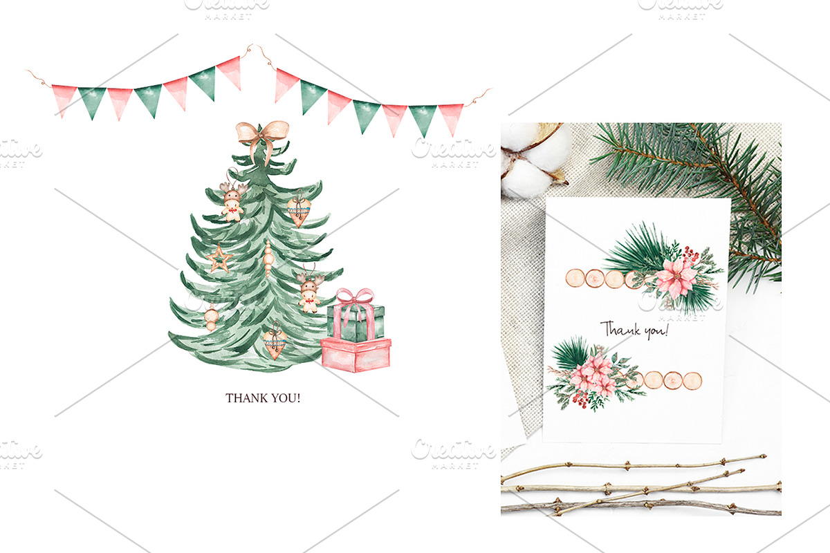 Watercolor Christmas Holidays, a Seasonal Illustration by MayaNavits (Photo 16 of 16)