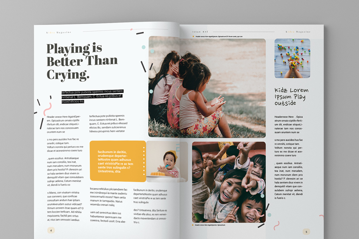 Kidea - Magazine Template, a Magazine Template by inspirasign (Photo 4 of 9)