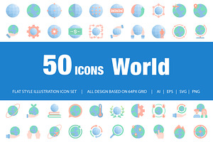 World Flat Style Icon, an Icon by sripfoto