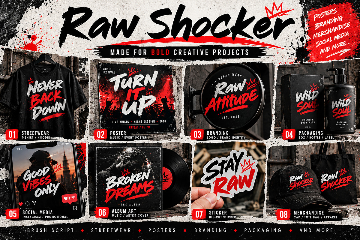 Raw Shocker, a Script Font by Wow Magic (Photo 2 of 5)