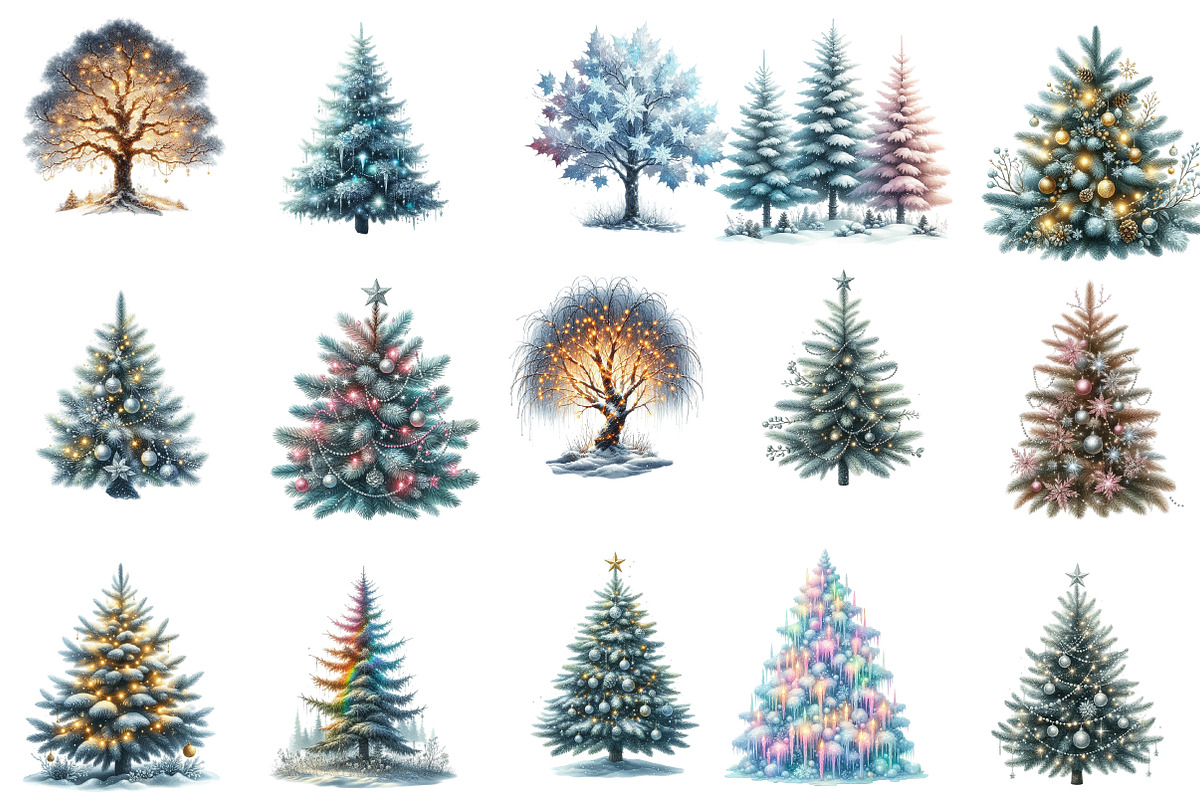 Frosted Trees  Clipart, an Illustration by Designworld (Photo 3 of 5)