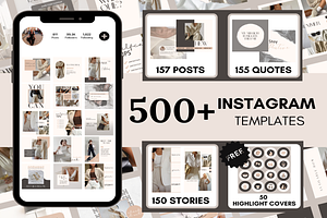 NEUTRAL Instagram Templates Bundle