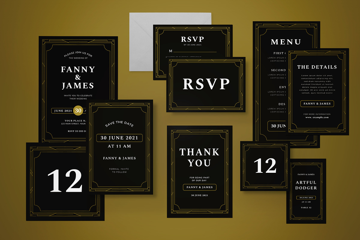 Wedding Invitation Set, an Invitation Template by graphicook (Photo 3 of 3)