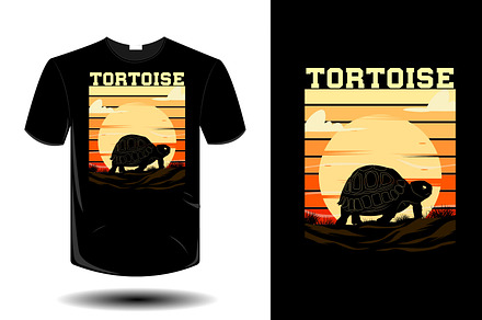 Tortoise mockup retro vintage design