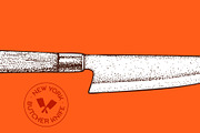 Butcher Knife. Hand drawn sketch, a Food Illustration by Foxys Graphic (Thumbnail 2 of 3)