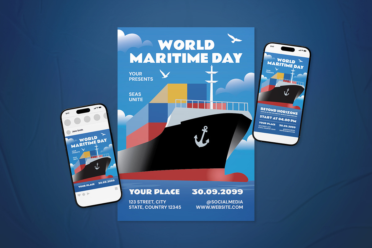 World Maritime Day Event Flyer Set, a Flyer Template by The Good Store (Photo 1 of 2)