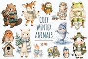 Cozy Winter Animals Clipart - 50 PNG, an Animal Illustration by Whimsy Brush Studio (Thumbnail 1 of 10)