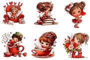 whimsical valentine clipart bundle, an Illustration by CreationArt (Thumbnail 7 of 7)