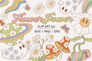 Flower Power Clipart Set