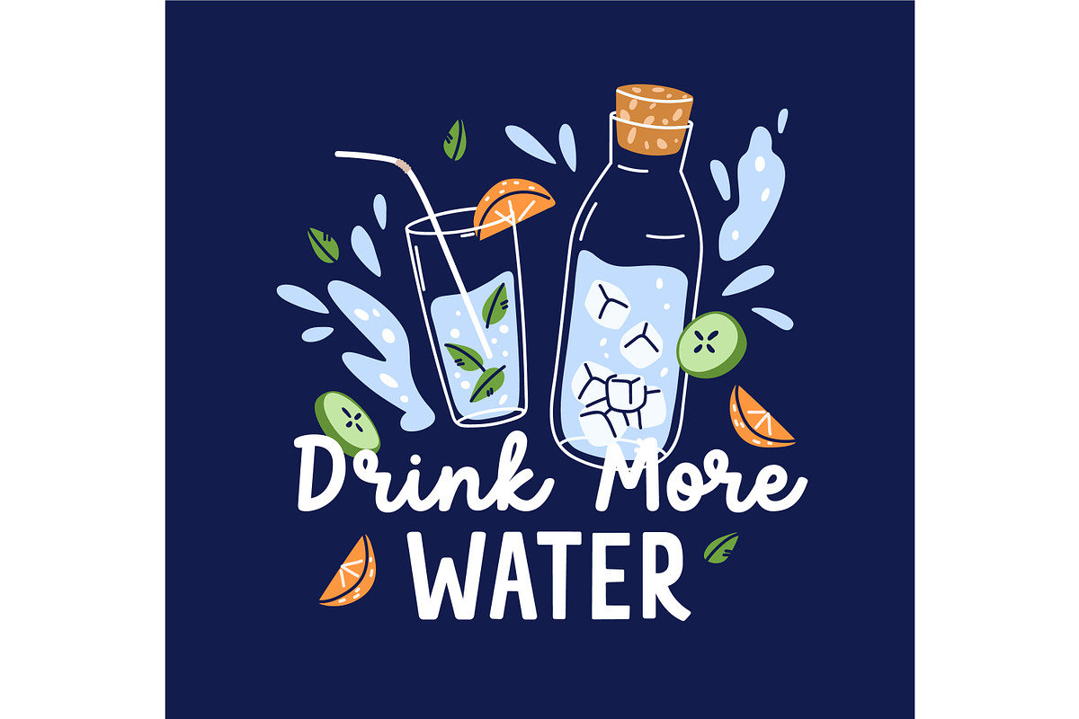 Drink water card backgrounds set, a Food Illustration by Good Studio (Photo 2 of 6)