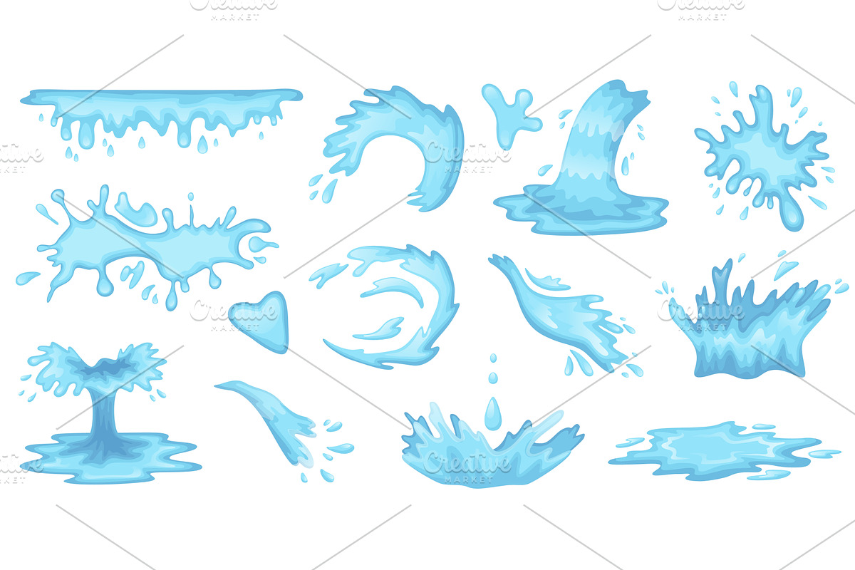 Cartoon water drops. Flying and, an Illustration by Vectorbuum