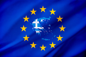 Greece Map on European Union Flag, a Background Photo by Davizro's Market
